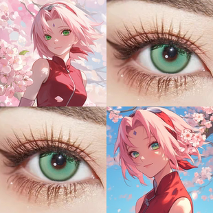 火影忍者春野樱cos美瞳日抛doya幻想绿色显色二次元cosplay漫展gc