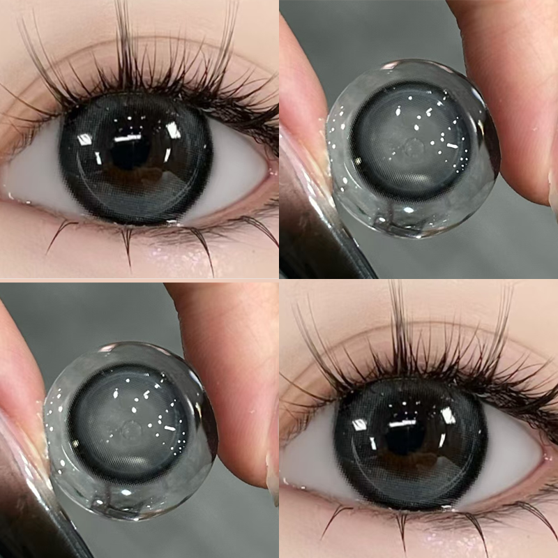 伊娃爱美瞳半年抛木水星回环魔法黑茶星落鲸岛大直径官方正品hn