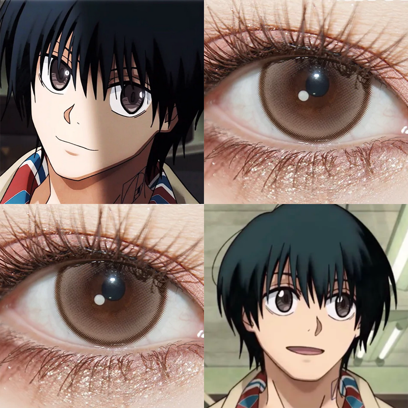 南云与市cos美瞳日抛坂本日常男棕色正品隐形眼镜二次元漫展佳we