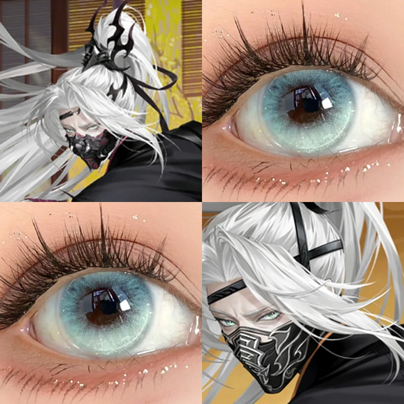 黄盖cos美瞳代号鸢半年抛小大直径如鸢绿色正品隐形眼镜漫展佳we