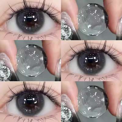 水漾碧波灰色美瞳日抛水润显白隐形眼镜自然大小直径一次性抛qy