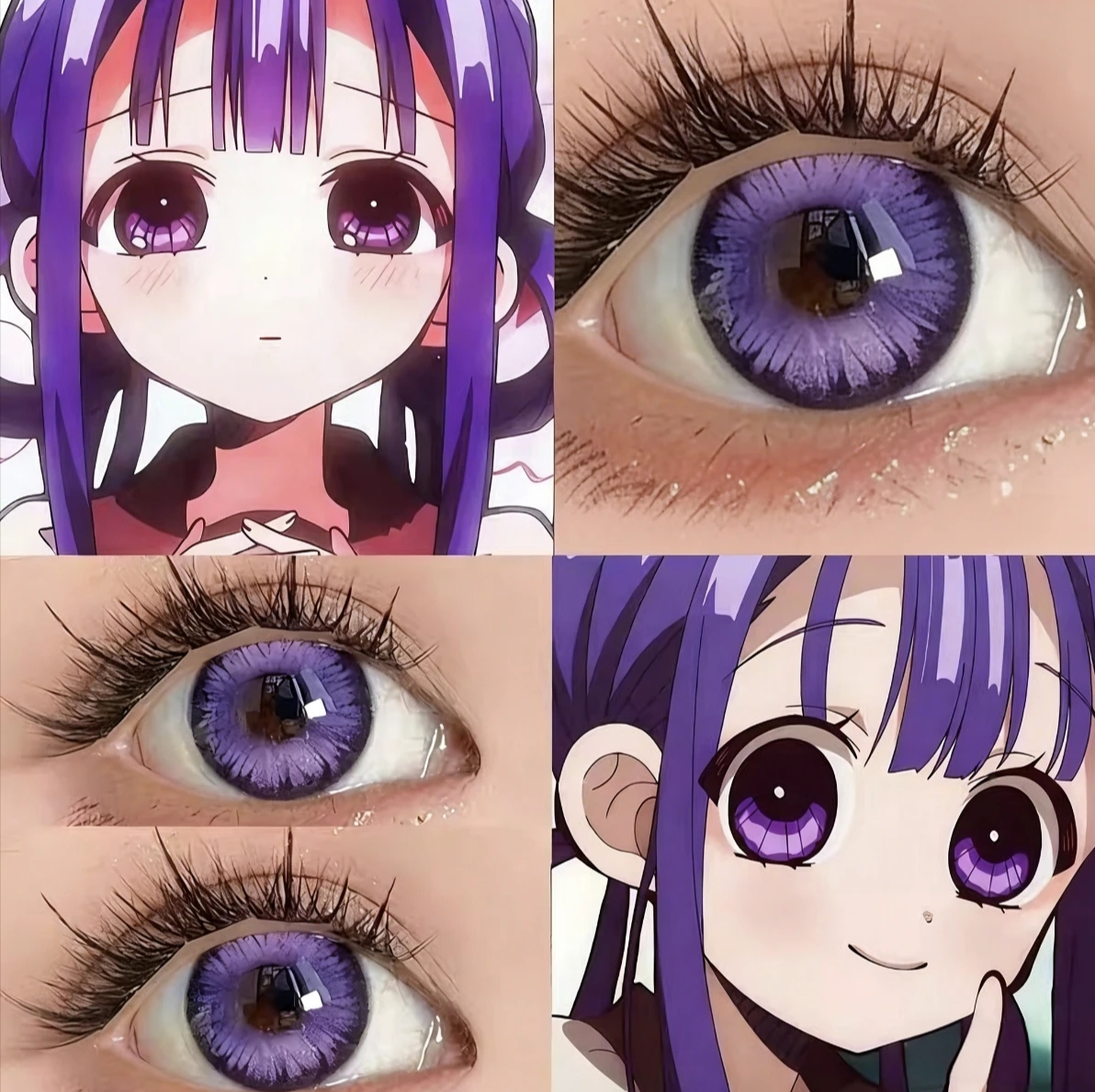 日抛两片试用】紫色美瞳大小直径cos显色带度数隐形眼镜正品6tb