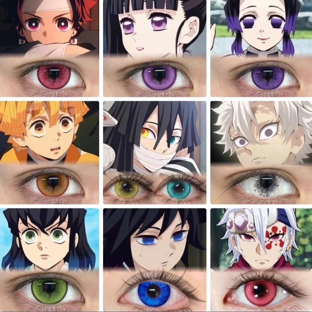 鬼灭之刃美瞳cos日半年抛蝴蝶忍炭治郎富冈义勇祢豆子不死川宜hn