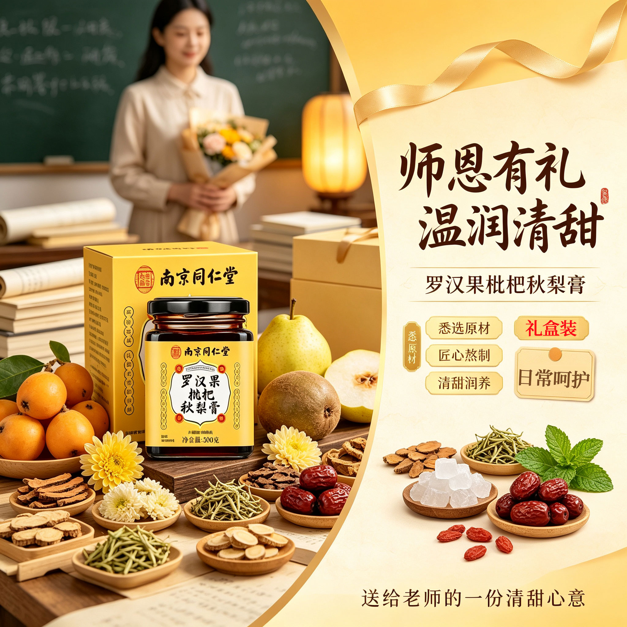 润罗汉果枇杷秋梨膏糖礼盒教师节送老师梨膏糖官方旗舰店正品23sf图片