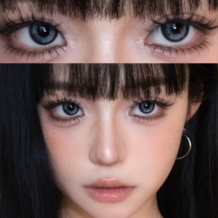 korea美瞳半年抛大小直径蓝色COS混血三明治旗舰店隐形眼镜2TB