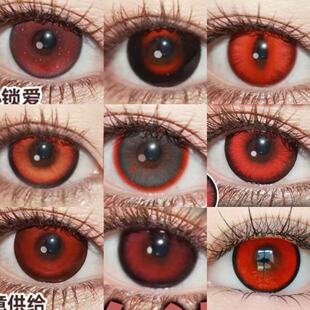 万圣节红色美瞳cos日抛doya竖瞳猫眼微恐蜘蛛纯白阴湿男吸血贺WE