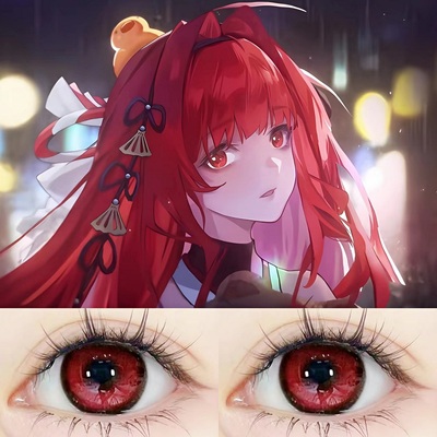 上杉绘梨衣cos美瞳半年抛红色大直径龙族幻想cos年抛隐形眼镜ZST