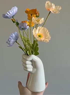 简约现代陶瓷花瓶中小号摆件北欧风餐桌干花欧式客厅居家高档插花