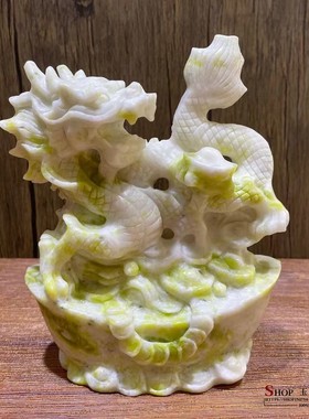 天然岫玉生肖摆件家居客厅