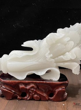 天然玉石白菜摆件百财如意家居客厅酒柜电视柜办公室装饰礼品摆设