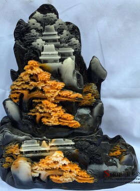 特价仿寿山石迎客松玄关