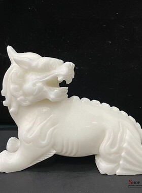 天然玉石谛听摆件华山谛听地藏王坐骑独角神兽家居客厅装饰品摆设