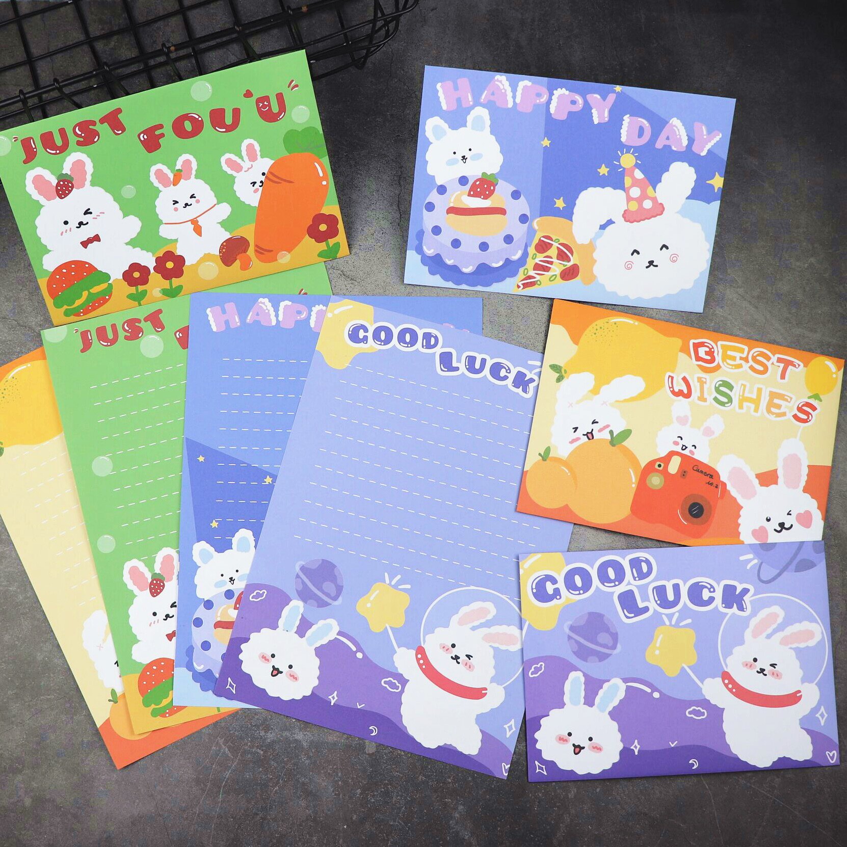 日韩文具 可爱卡通萌兔信封信纸套装 活动校庆情书信笺包邮可定制