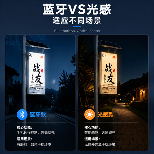 定制太阳能防水发光侧挂灯箱
