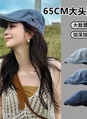 BACKNOW水洗做旧牛仔前进帽大头