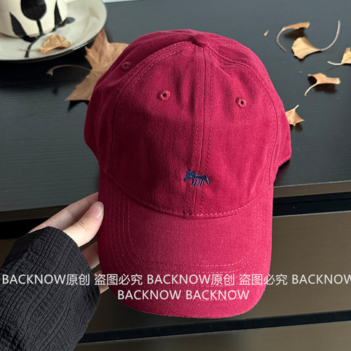 BACKNOW韩版小狐狸纯棉棒球帽子