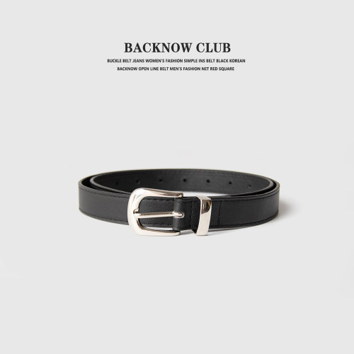 BACKNOW经典百搭韩版黑色腰带