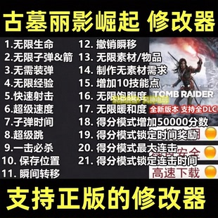 古墓丽影10:崛起修改器 正版 steam epic 辅助科技工具 不含游戏
