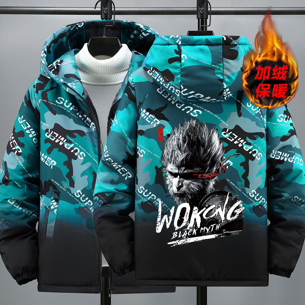 霖伍戚冬季加绒加棉迷彩棉衣