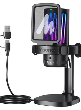 Maono DM20 Gaming Microphone USB Condenser Mic Streaming RGB