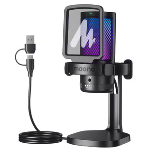 Maono DM20 Gaming Microphone USB Condenser Mic Streaming RGB