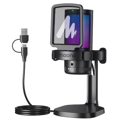 Maono DM20 Gaming Microphone USB Condenser Mic Streaming RGB