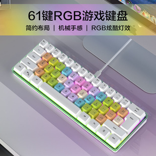 RGB USB键盘 Film Type Lights Keys Keyboard Wired K401