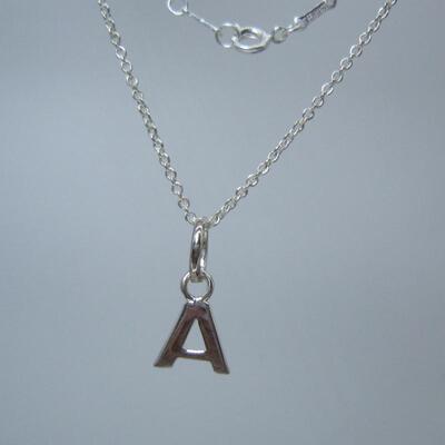 字母A项链 欧美风格项链 银项链 生日礼物
