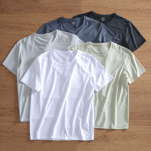简约休闲百搭上衣 体恤衫 170克冰感透气速干T恤男夏季 轻薄圆领短袖