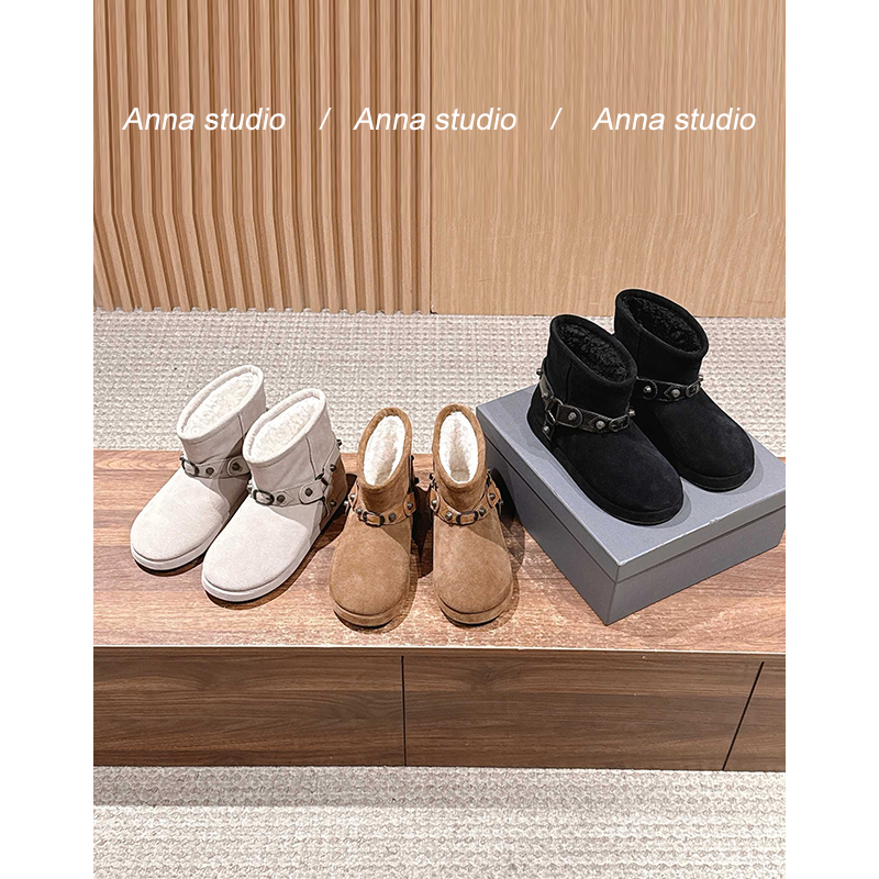 加厚保暖羊皮毛一体雪地靴女