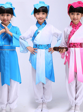 儿童三字经演出服男女童书童汉服弟子规国学服幼儿园古装表演服装