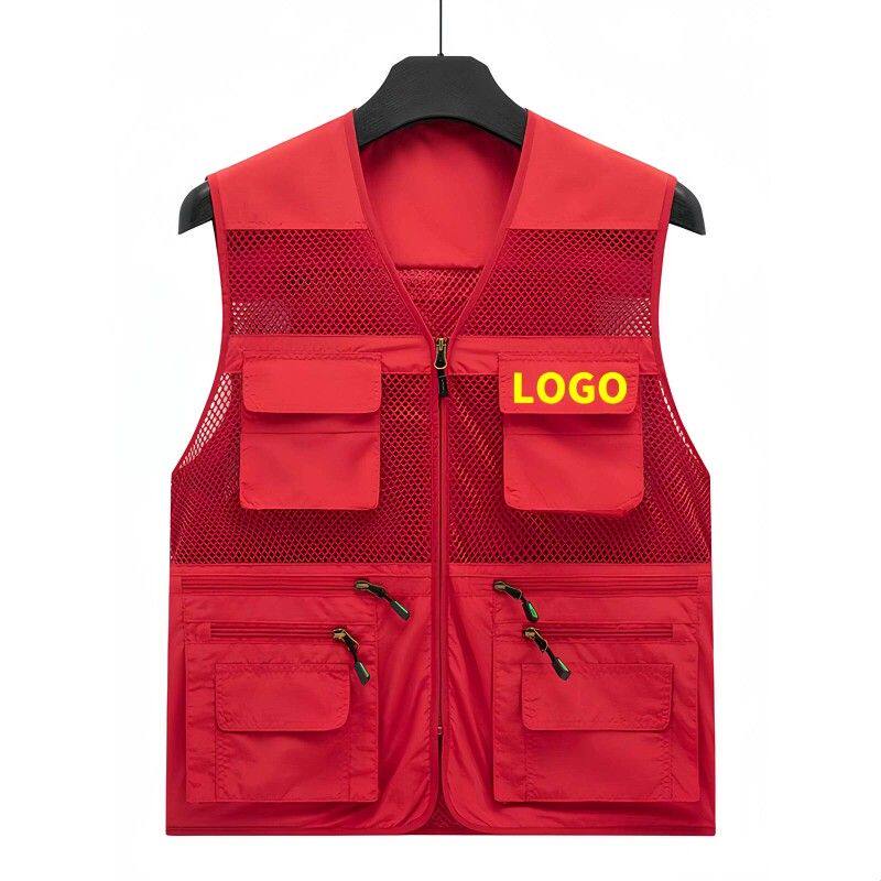 定制马甲男士户外登山印字LOGO加肥加大码钓鱼摄影坎肩速干衣背心