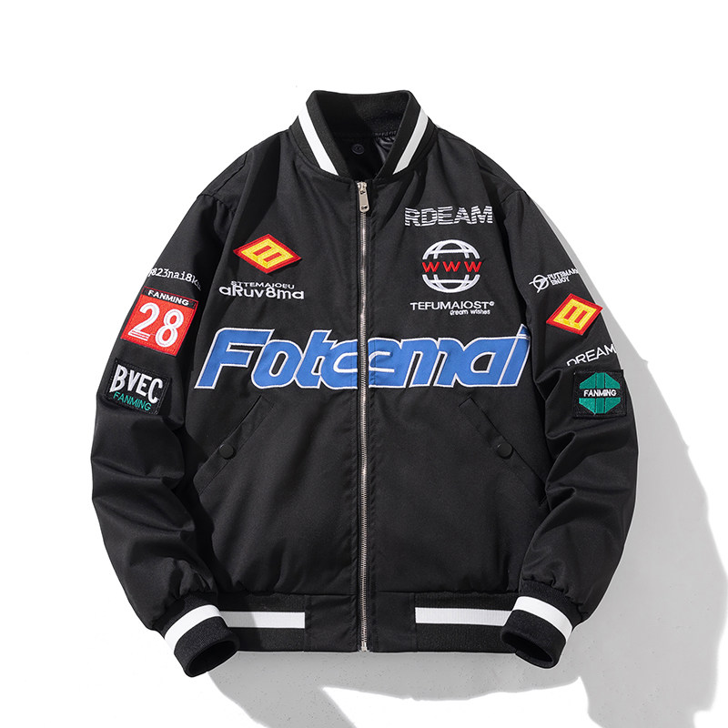 봄 가을 겨울 남성과 여성을 위한 아메리칸 하이 스트리트 캐주얼 재킷 커플을 위한 트렌디한 야구 유니폼을 위한 자수 루즈한 봄버 재킷