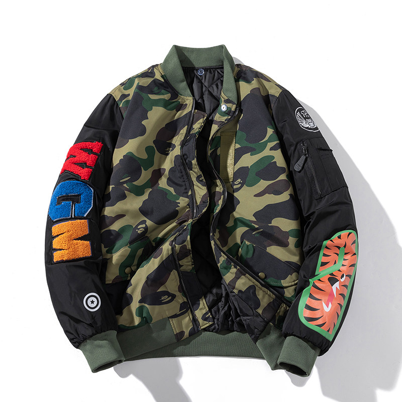 가을 겨울 스트릿 트렌드 솜패딩 자켓 보머자켓 야구면패딩 남성 캐주얼 도톰한 카무플라주 커플자켓