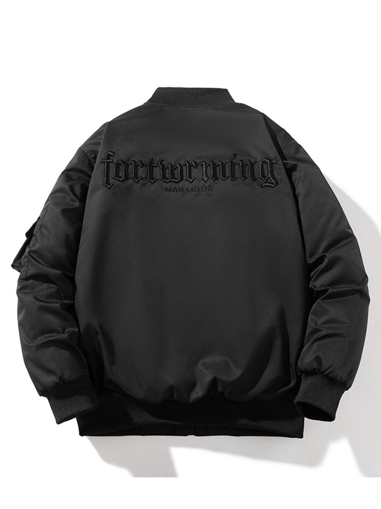 AMERICAN TRENDY BRAND CASUAL LETTER EMBROIDERED JACKET BOMBER JACKET MALE AND FEMALE COUPLES AUTUMN AND WINTER THICKENED BASEBALL COTTON SUIT