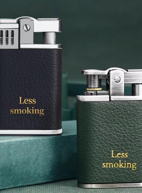 CHIEF首领煤油打火机703老式复古按压点火手工皮革个性创意光面机