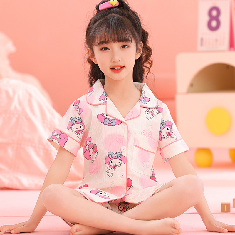 儿童睡衣女孩短袖薄款高端云朵棉