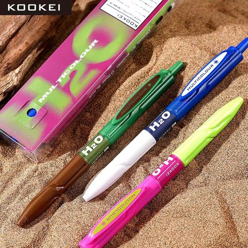 kookei按动中性笔沙漠绿洲H2O限定黑色0.5高颜值ins日系风速干笔
