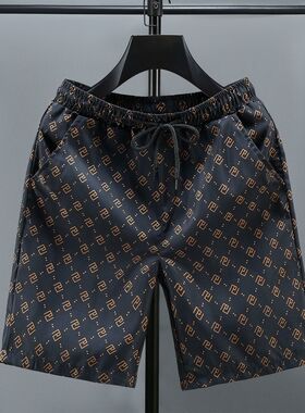 美式短裤男外穿夏季裤子男士薄款冰丝五分裤潮流休闲沙滩裤大裤衩