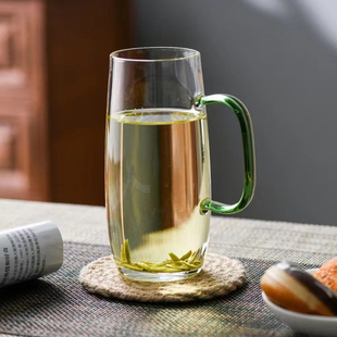 清仓玻璃茶杯带把绿茶杯专用毛尖龙井猴魁泡茶杯办公室家用杯