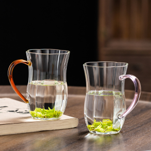 带把手茶杯泡绿茶专用玻璃杯猴魁毛尖龙井冲泡杯子办公室个人水杯
