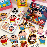100 cute cartoon Crayon Shin-chan stickers, funny mobile phone diaries, desktop decoration, children's toys, waterproof stickers thumbnail 2