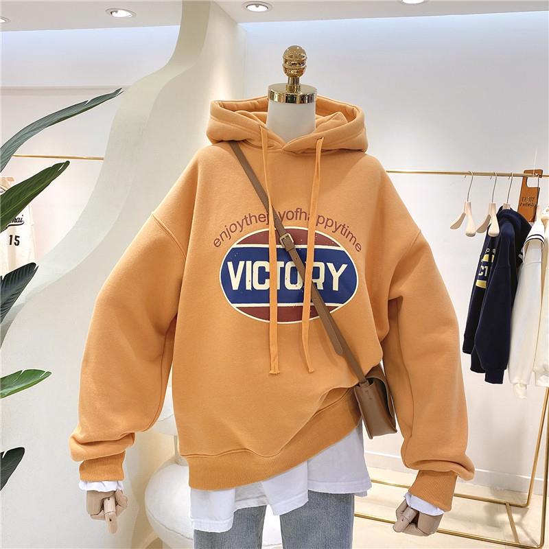 卫衣女加绒加厚2025秋冬新款韩版ins潮慵懒风bf宽松百搭连帽外套