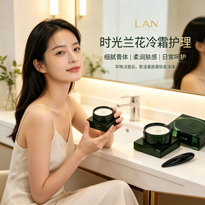 lan时光兰花冷霜50g晒后修护肌肤