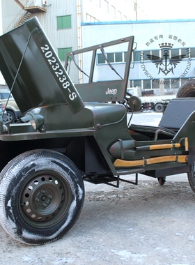 纯手工仿真超大威利斯吉普车模型1:1收银台吧台酒吧店餐饮店装饰