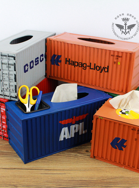 工业风铁艺 集装箱模型纸巾抽纸盒 酒吧咖啡店主题餐厅家居装饰