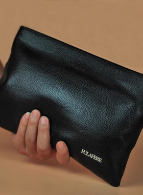 潮牌AA真皮手包男大容量手拿包头层牛皮手拎包商务休闲男士信封包