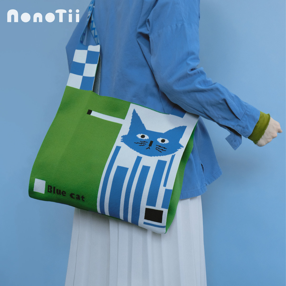 Nonotii忧郁之猫双面背包大容量