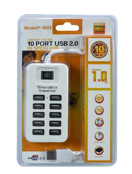 特價(jià)USB 4口/7口2.0HUB USB集線器/分線器 支持1TB硬盤1.2米線長