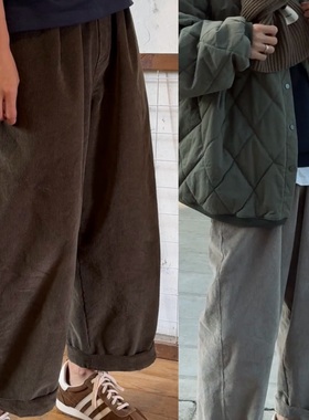 iamstudio 日本M*L版型 1213秋冬款灯芯绒阔腿直筒休闲裤